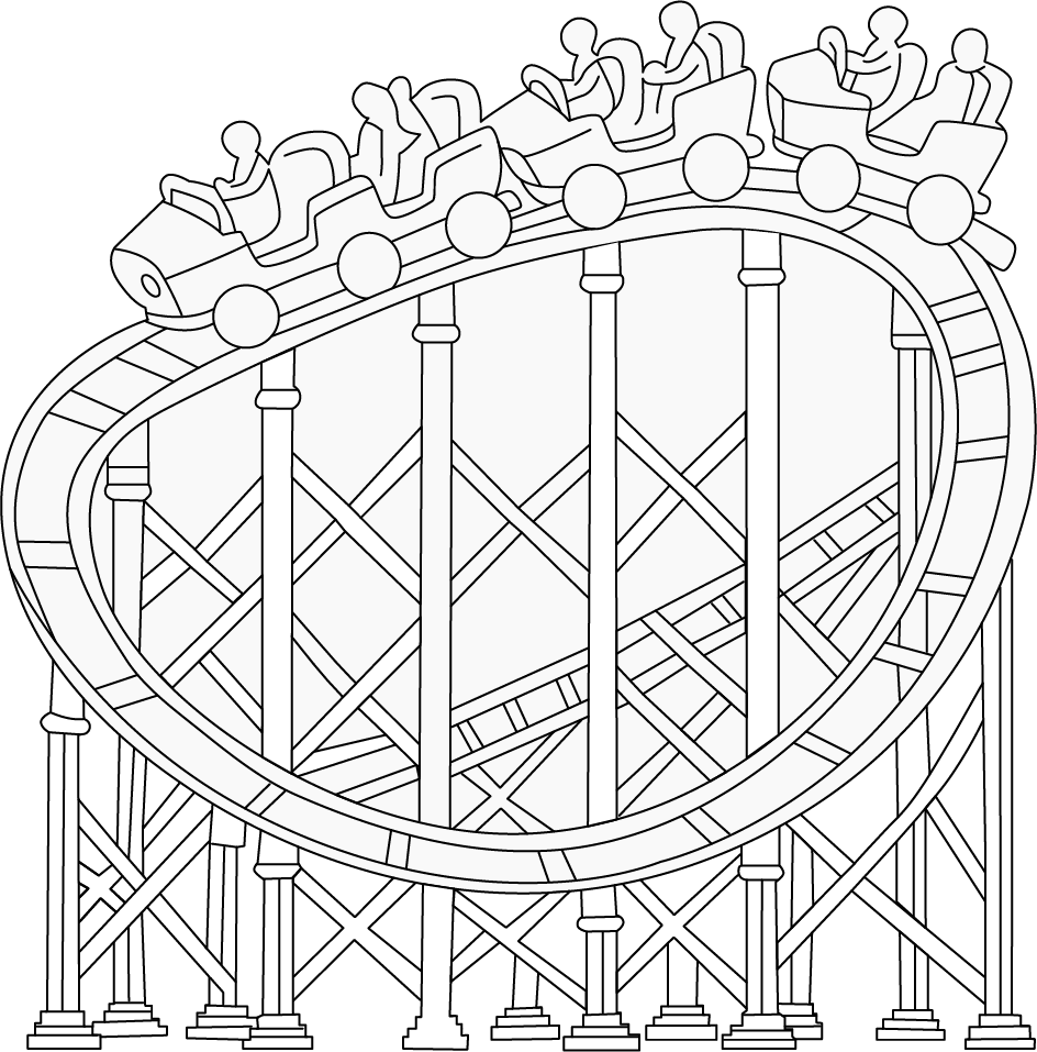 Roller Coaster Ride Coloring Page