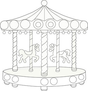 Carousel Pole coloring page – transportation-themed printable for kids
