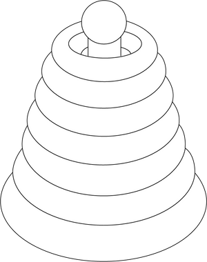 Pyramid Ring Toy Coloring Page – fun and educational printable for children