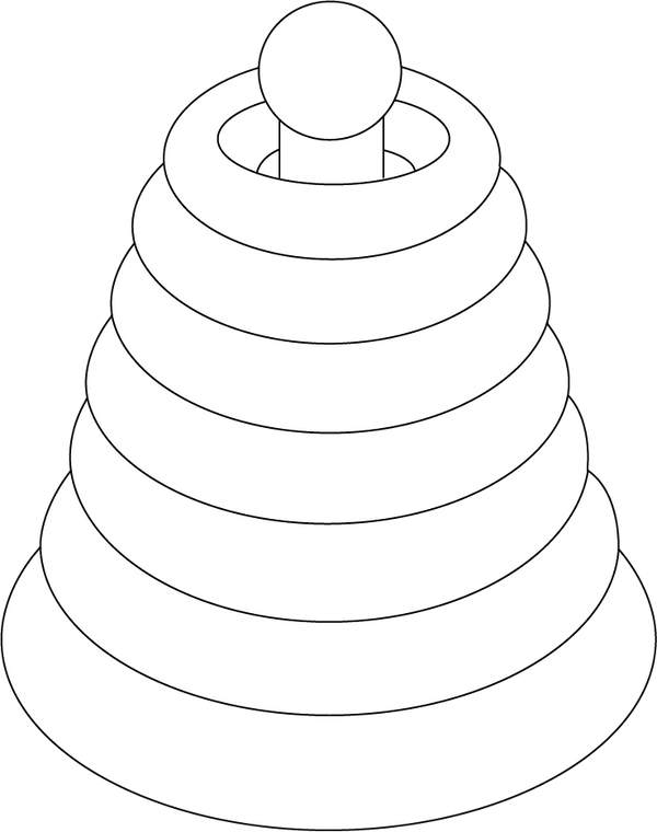 Pyramid Ring Toy Coloring Page – fun and educational printable for children