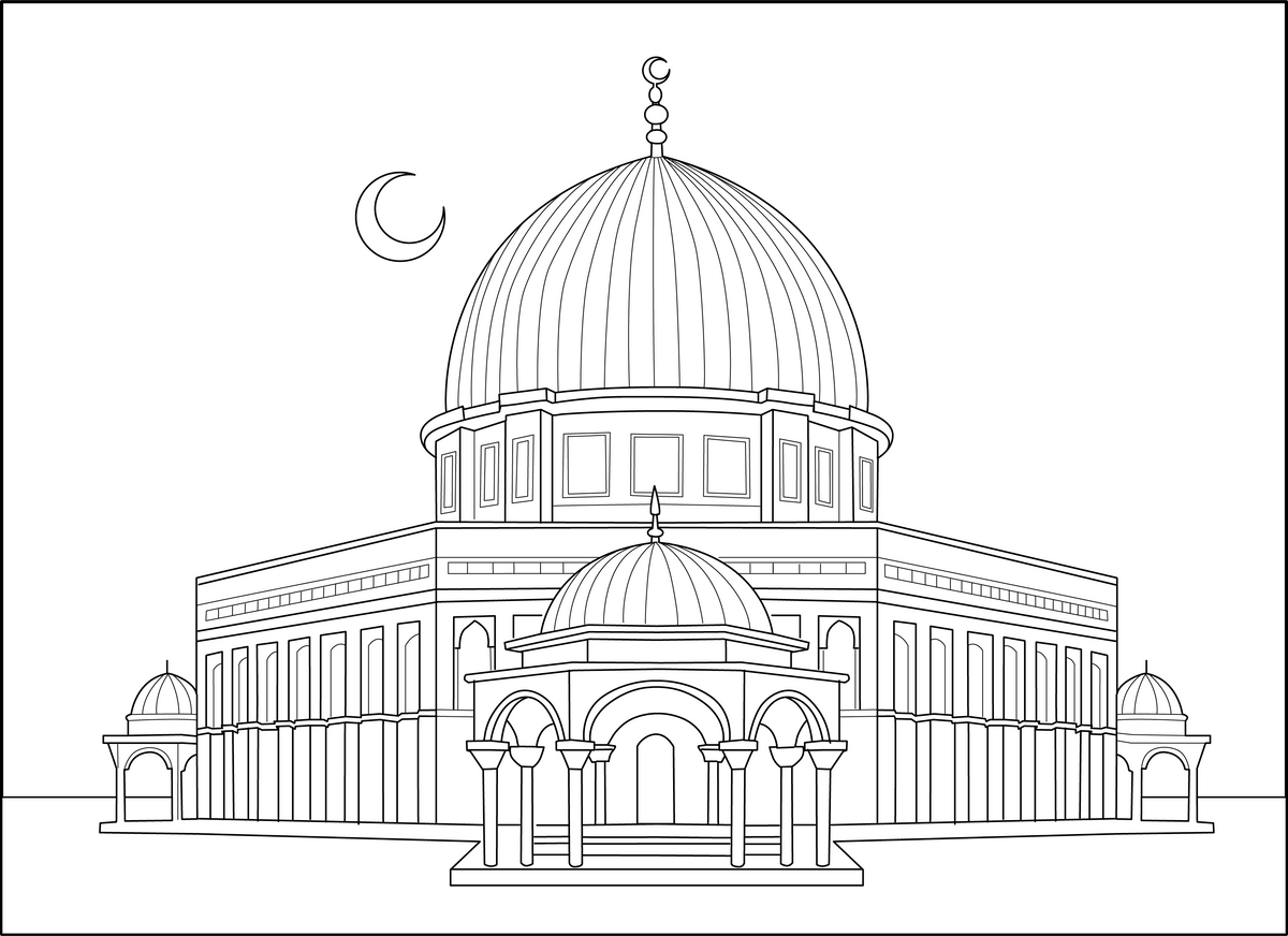 Al-Aqsa Mosque Coloring Page – Free Printable for Kids