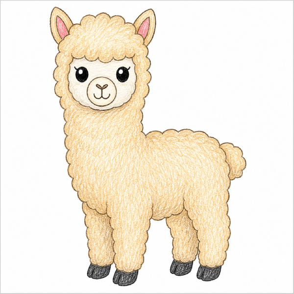 How to Draw an Alpaca – Easy Step-by-Step Animal Drawing for Kids