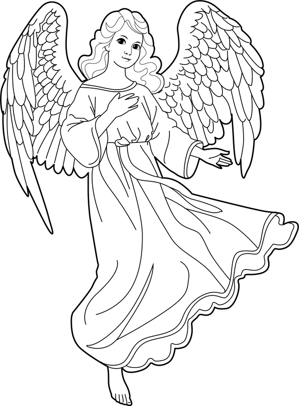 Angel coloring page – fun and educational printable for children