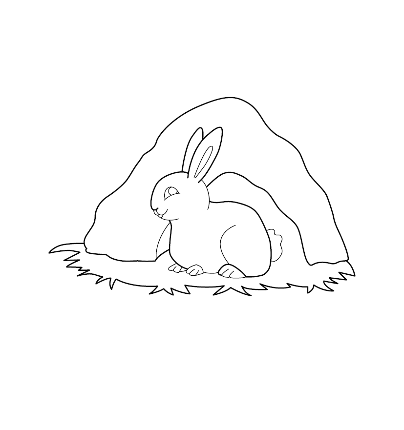Drawing House For Rabbit Rabbit House Burrow Drawing