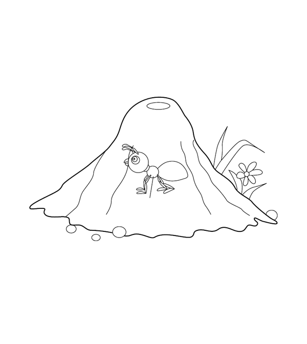 Anthills coloring page – printable animal drawing for children