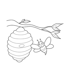 Hive coloring page – printable animal drawing for children