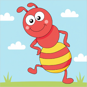 Easy ant drawing for kids step by step, simple ant sketch tutorial, cute insect drawing for beginners