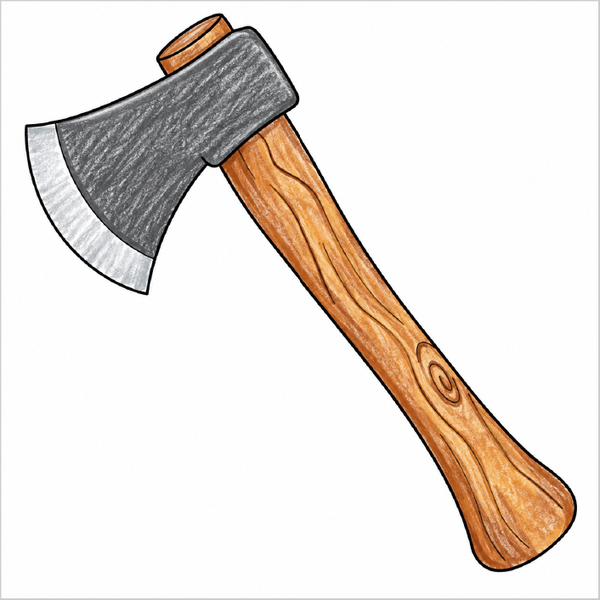 Easy axe drawing for children