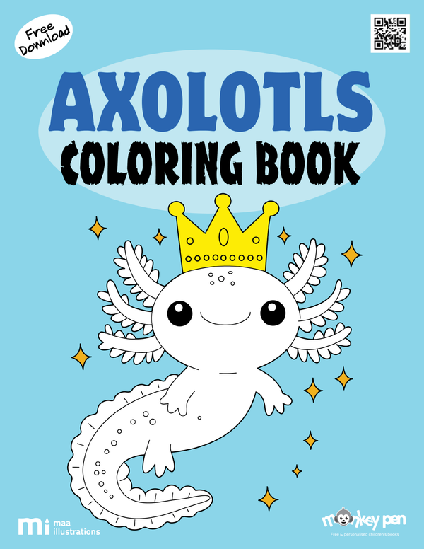 Free Printable Axolotls Coloring Book