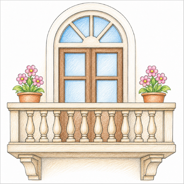 How to Draw a Balcony – Easy Step-by-Step House Drawing for Kids