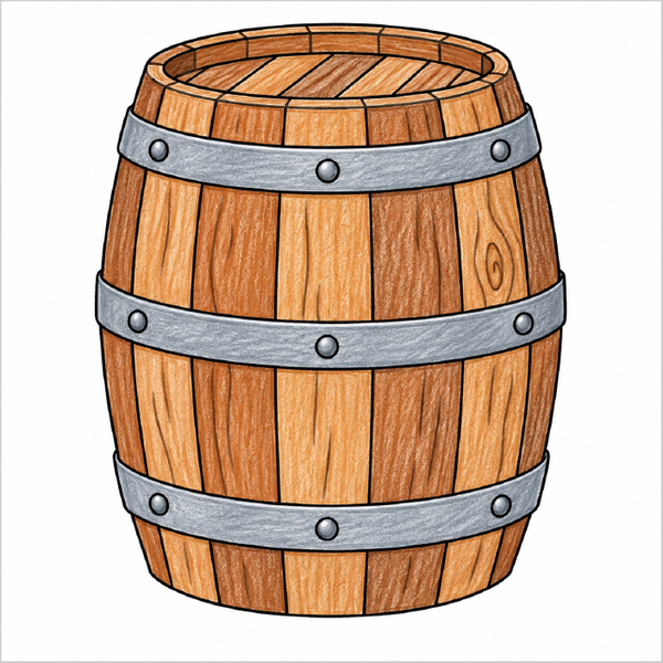 Easy barrel drawing for children