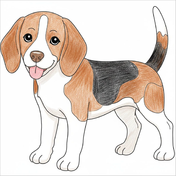 How to Draw a Beagle – Easy Step-by-Step Dog Drawing for Kids