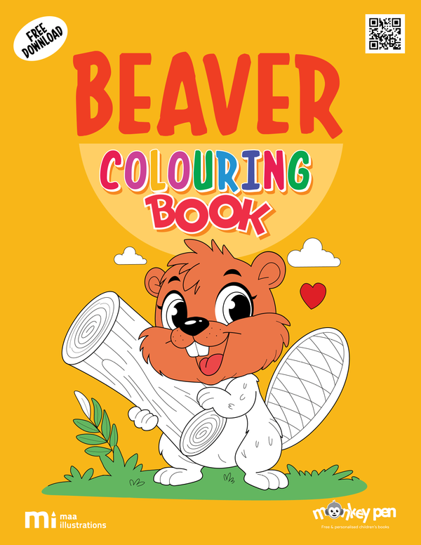 Beaver Coloring Book – Instant Download