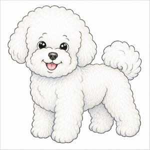 Cute Bichon Frise illustration for kids