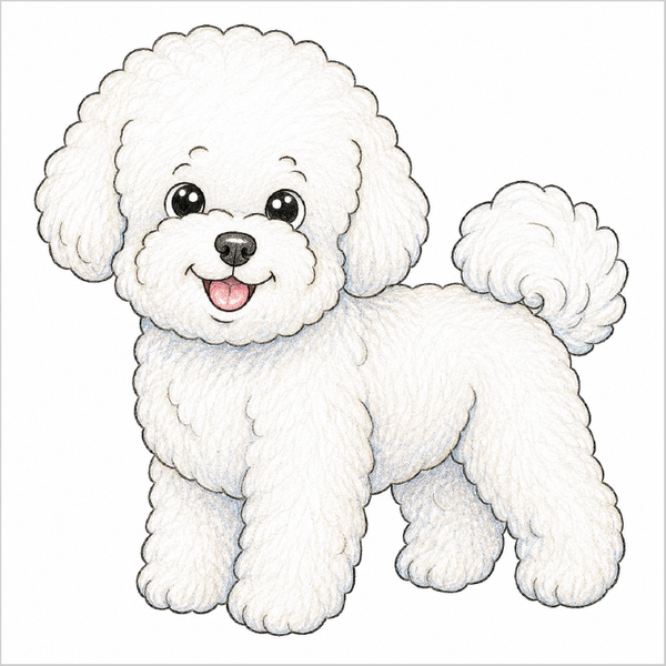 Cute Bichon Frise illustration for kids
