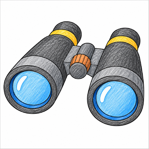 Easy binoculars drawing for children