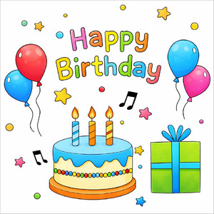 How to draw a birthday card step by step for kids, easy greeting card drawing tutorial, simple creative card design sketch guide