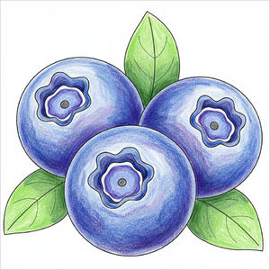 Blueberry drawing printable for classroom use