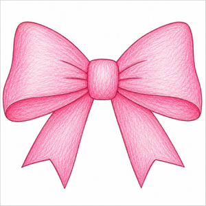Step-by-step bow illustration designed for colouring practice.