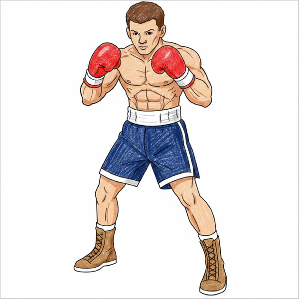 How to Draw a Boxer – Easy Step-by-Step Sports Character Drawing for Kids