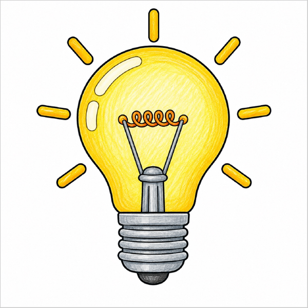 Easy light bulb drawing for children