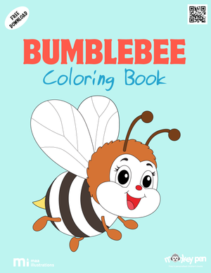 Free printable bumblebee colouring page for children illustrating a bee near flowers and hive, ideal for environmental education and artistic exploration.