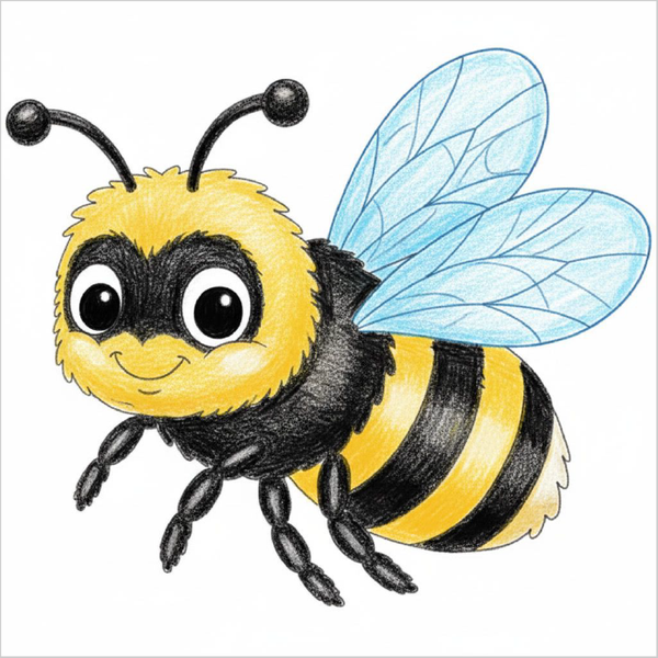 How to Draw a Bumblebee – Step-by-Step Insect Drawing for Kids