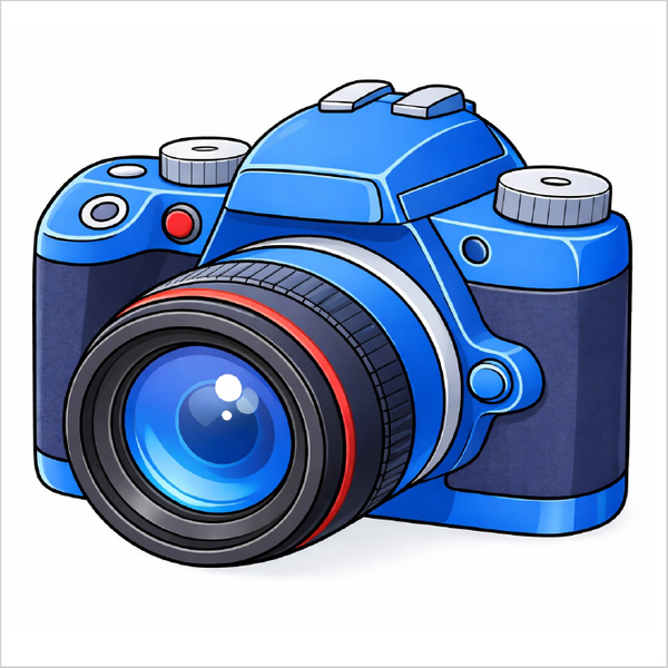 How to draw a camera step by step for kids, easy simple camera drawing tutorial, beginner object sketch guide