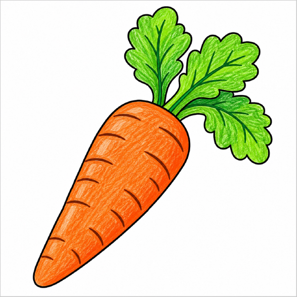 Easy carrot drawing for children