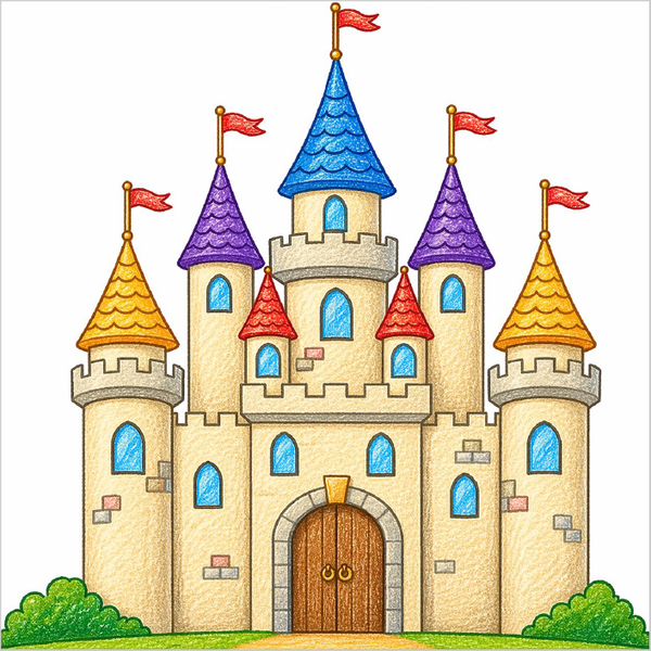 How to Draw a Castle – Easy Fairy Tale Drawing for Kids