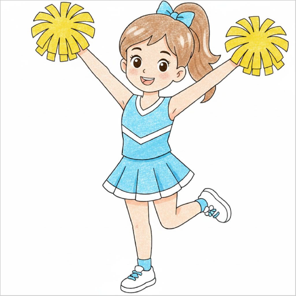 How to Draw a Cheerleader – Step-by-Step Character Drawing for Kids