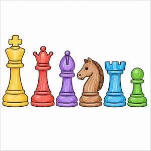Easy chess pieces drawing for children