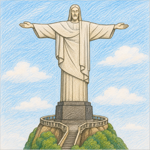 Simple Christ the Redeemer illustration