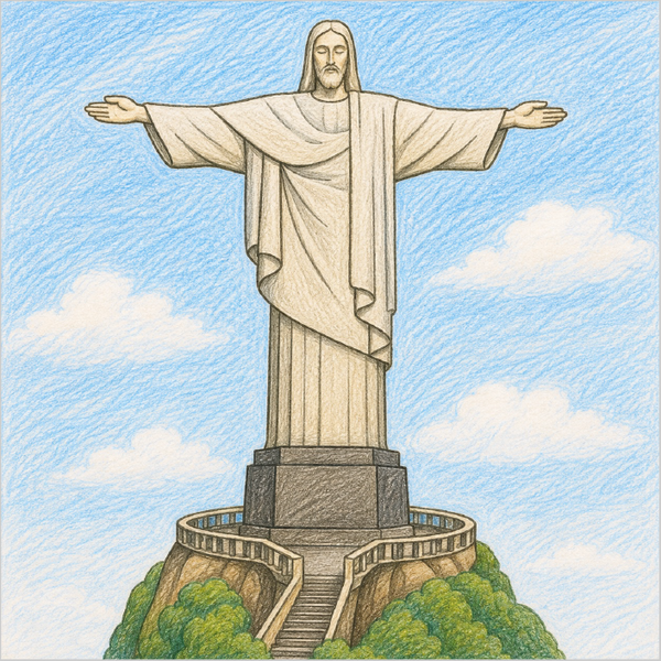Simple Christ the Redeemer illustration