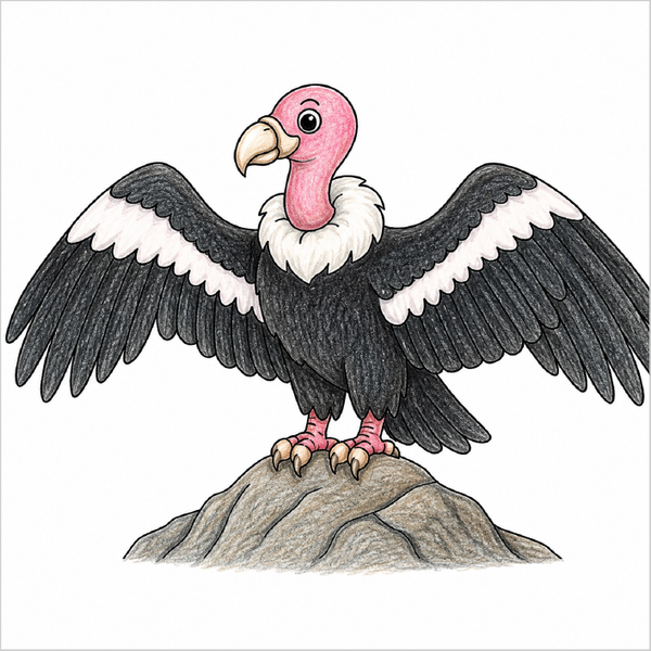 Cute Condor illustration for children