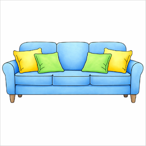 How to draw a couch step by step for kids, easy simple sofa drawing tutorial, beginner furniture sketch guide