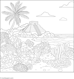 Cozumel Coral Reef Coloring Page – fun and educational printable for children