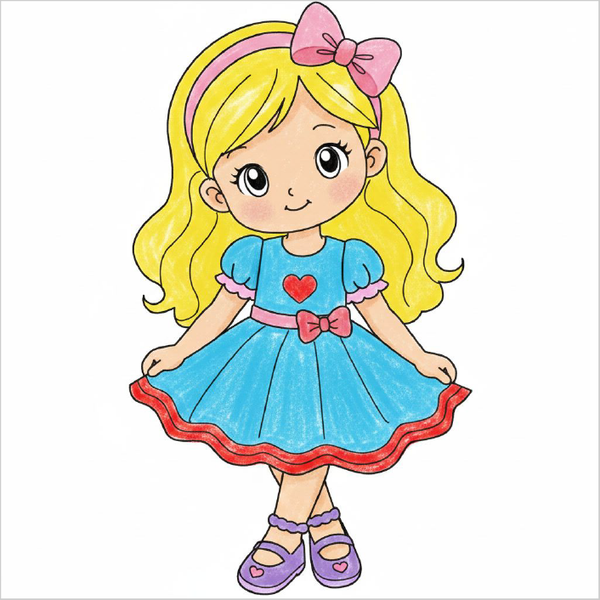 How to Draw a Cute Girl – Easy Step-by-Step Character Drawing for Kids