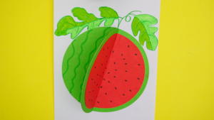 DIY Watermelon Paper Card Craft Thumb