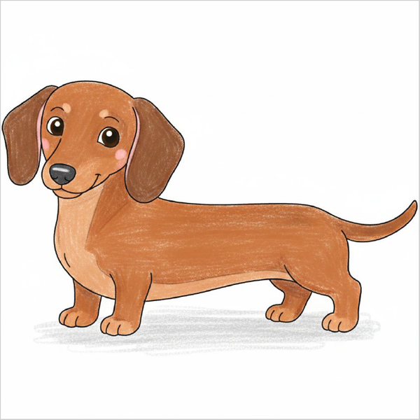 How to Draw a Dachshund – Step-by-Step Dog Drawing for Kids