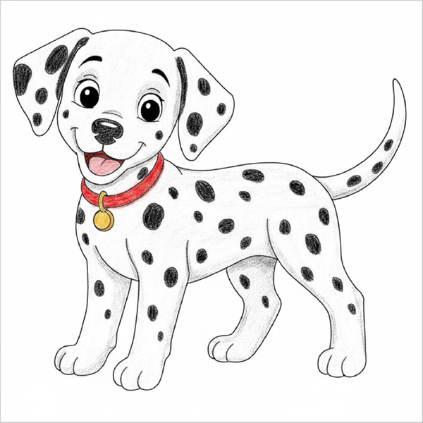 How to Draw a Dalmatian – Step-by-Step Dog Drawing for Kids