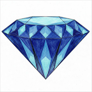 Diamond illustration built from easy polygon shapes and angles.