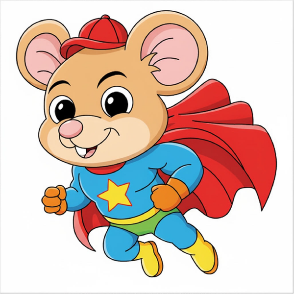 How to draw a cartoon rat step by step for kids, easy cute rat drawing tutorial, simple animal sketch for beginners