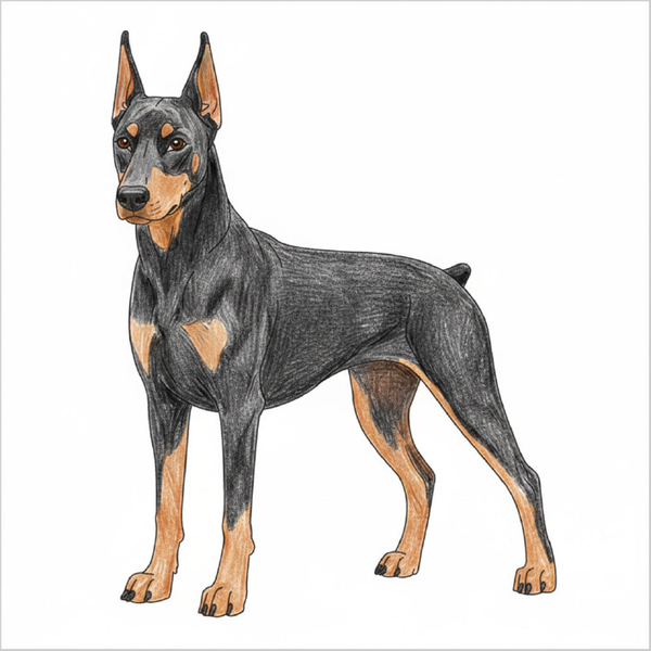 How to Draw a Doberman – Step-by-Step Dog Drawing for Kids