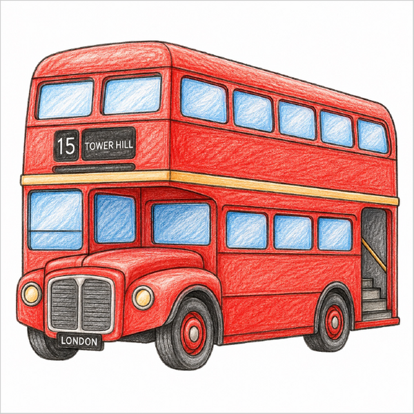 Simple double-decker bus drawing