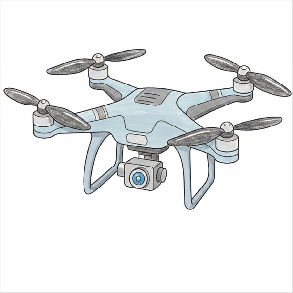 How to Draw a Drone – Simple Step-by-Step Technology Drawing for Kids