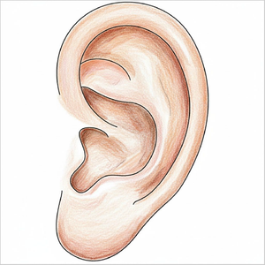 Simple ear illustration for children.