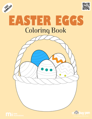Easter Egg Coloring Book for kids with decorated eggs, bunnies, and spring flowers, ideal for seasonal craft activities.