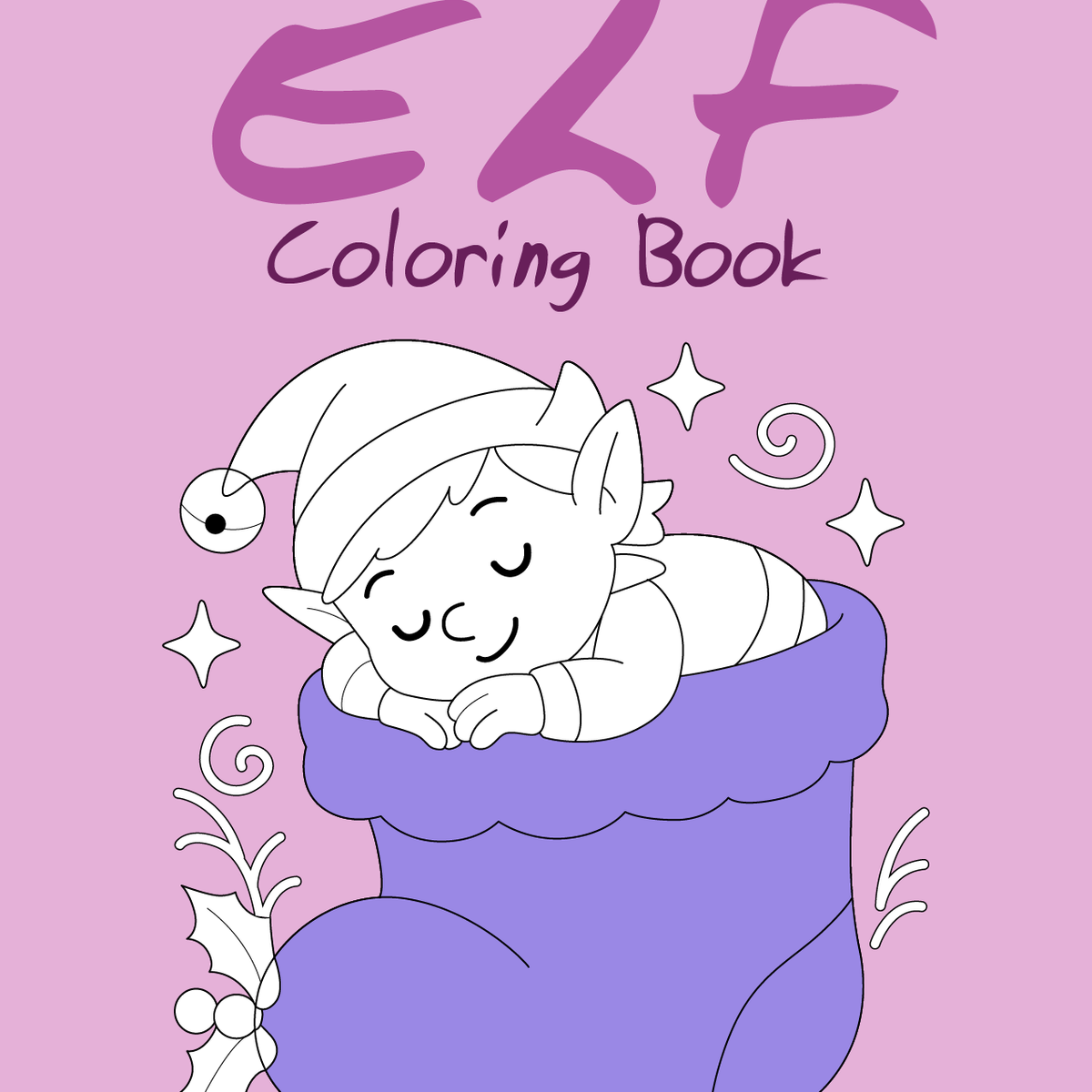 Elf Coloring Book - Printable PDF