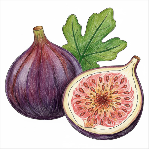 How to Draw a Fig – Easy Step-by-Step Fruit Drawing for Kids